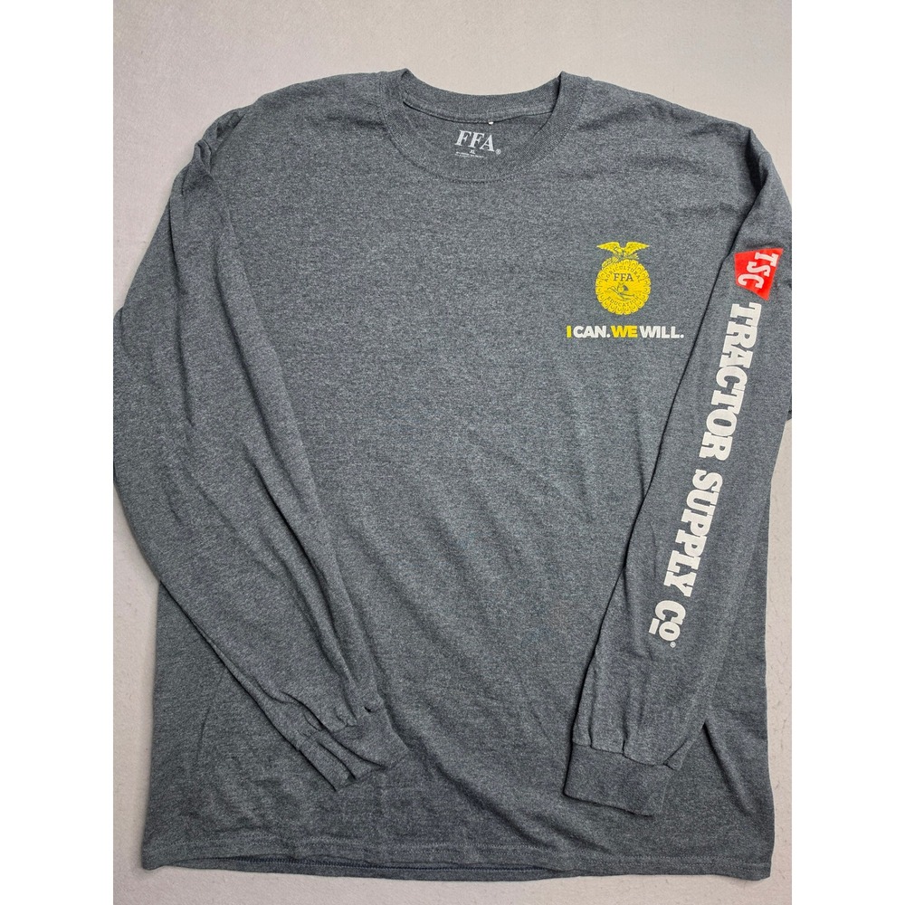 FFA Shirt Men's XL Gray I Can We Will Agricultural Education Graphic Long Sleeve